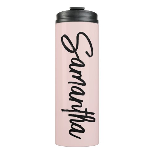 Personalized Brush Script Blush Thermal Tumbler