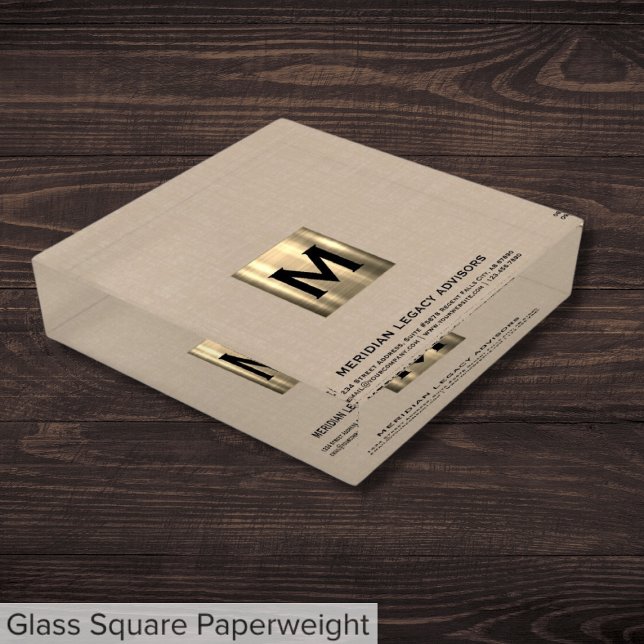 Personalized Brushed Gold Monogram Paperweight (Creator Uploaded)