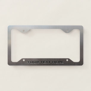 Personalized Brushed Metal Aluminum License Plate Frame