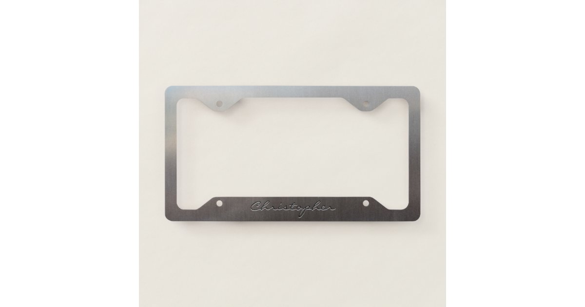 Personalized Brushed Metal Aluminum License Plate Frame | Zazzle.com