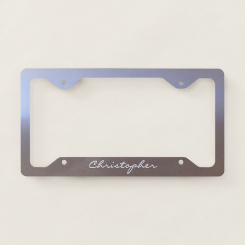 Personalized Brushed Metal Aluminum S02 License Plate Frame