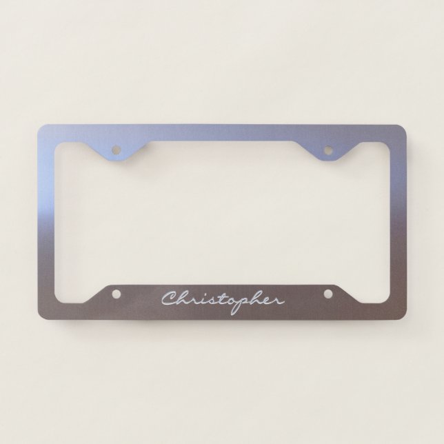 Personalized Brushed Metal Aluminum S02 License Plate Frame (Front)
