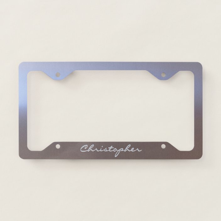 Personalized Brushed Metal Aluminum S02 License Plate Frame | Zazzle.com