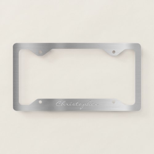 Personalized Brushed Metal Aluminum S03 License Plate Frame