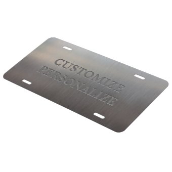 Personalized Brushed Metal Look Aluminum License Plate | Zazzle