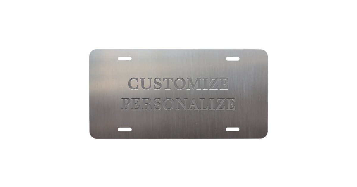 Personalized Brushed Metal Look Aluminum License Plate ...