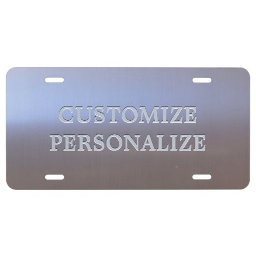 Personalized Brushed Metal Look S01 Aluminum License Plate