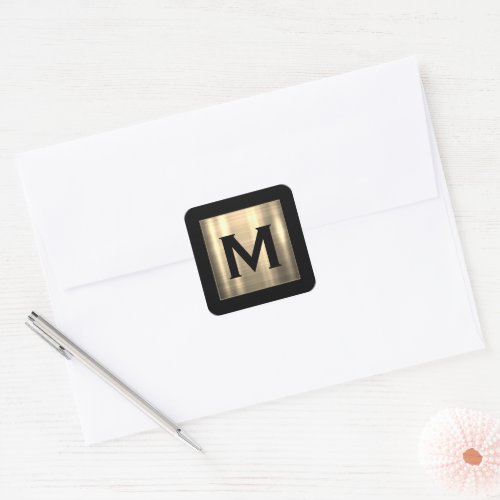Personalized Brushed Metal Monogram Envelope Seal 