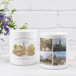 Personalized Brussels Belgium Travel Photo Mug