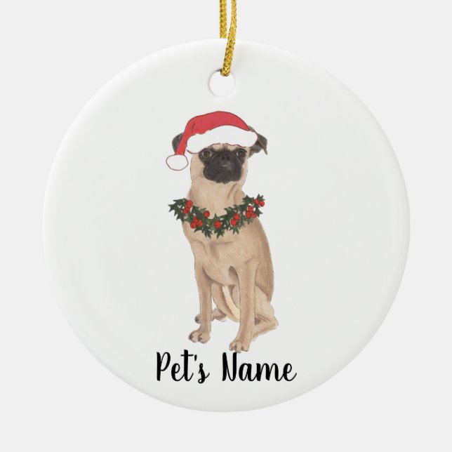 Personalized Brussels Griffon Christmas Ceramic Ornament (Front)