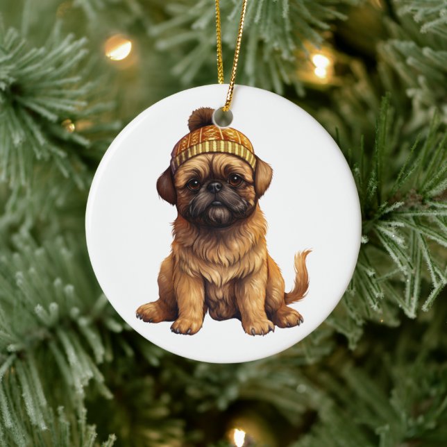 Personalized Brussels Griffon Dog Ceramic Ornament (Tree)