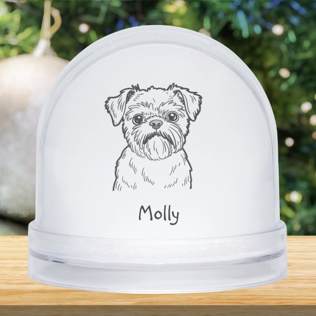 Personalized Brussels Griffon Dog Christmas Snow Globe (Creator Uploaded)