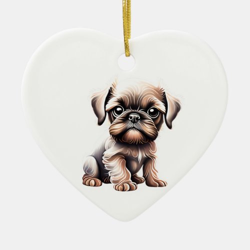 Personalized Brussels Griffon Puppy Ceramic Ornament