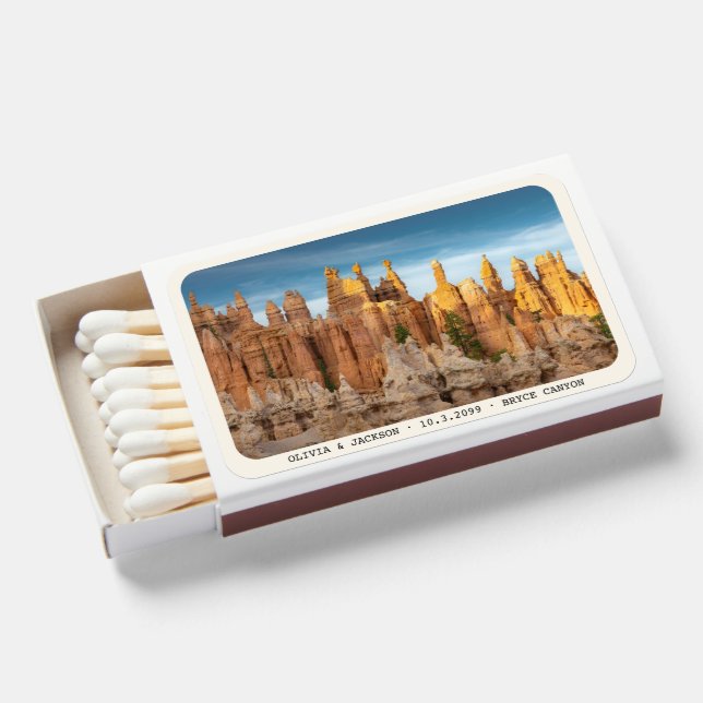 Personalized Bryce Canyon Wedding Favor Matches (Front Open)
