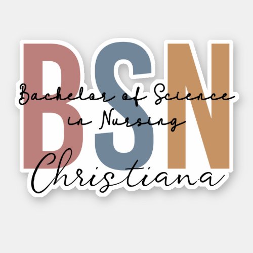 Personalized BSN Bachelor of Science in Nursing Sticker