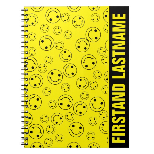 Personalized BT Yellow Smiling Faces Notebook (Front)