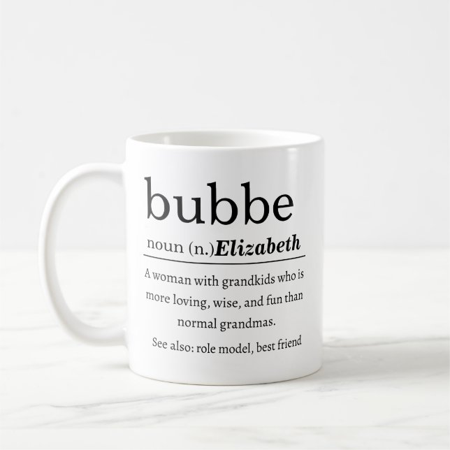 Personalized Bubbe Definition Coffee Mug (Left)