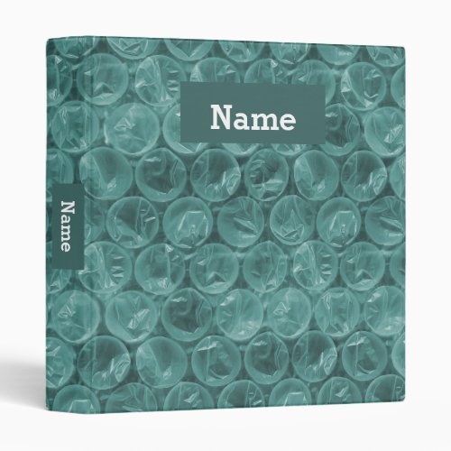 Personalized bubble wrap 3 ring binder