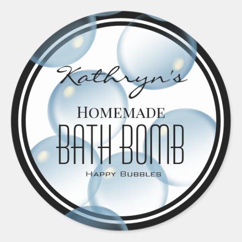 Personalized Bubbles Homemade Gifts Classic Round Sticker