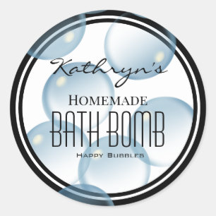 Personalized Bubbles Homemade Gifts Classic Round Sticker