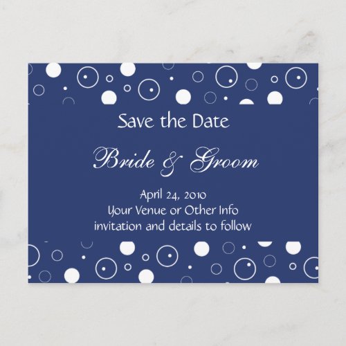 Personalized Bubbles Save the Date Announcement Postcard