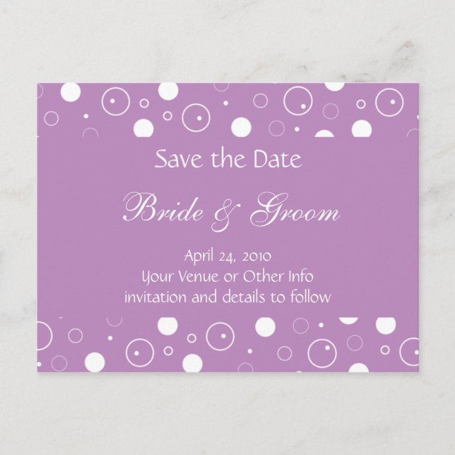 Personalized Bubbles Save the Date Announcement Postcard (Front)