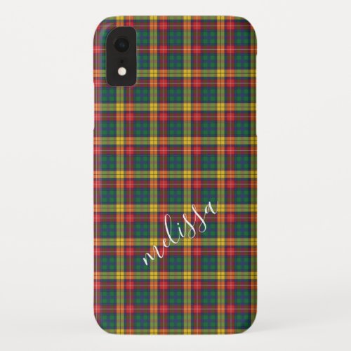 Personalized Buchanan Tartan Pattern Clan Pattern iPhone XR Case