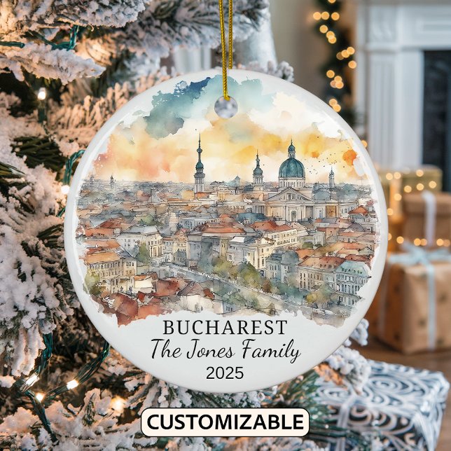 Personalized Bucharest Ornament, Romania Ornament (Creator Uploaded)