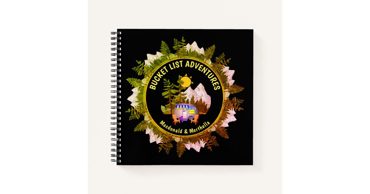 Personalized BUCKET LIST ADVENTURES Notebook | Zazzle