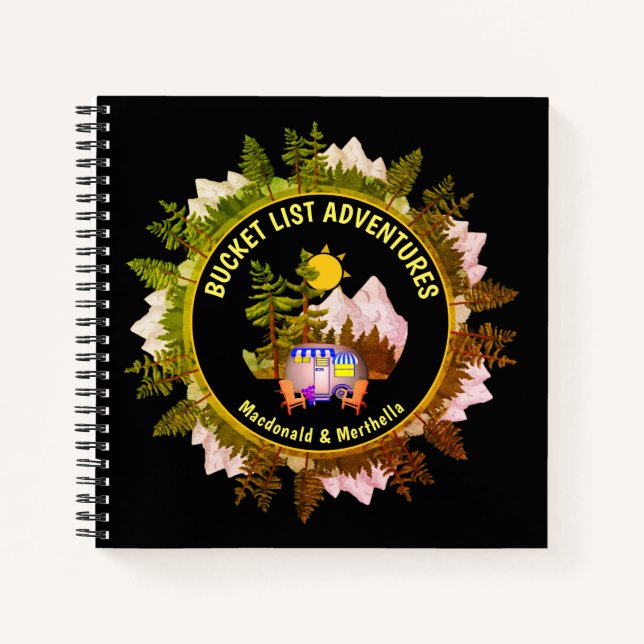Personalized BUCKET LIST ADVENTURES Notebook (Front)