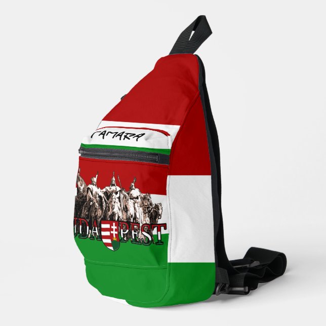Personalized Budapest Heroes Hungarian Flag Sling Bag (Right Corner)