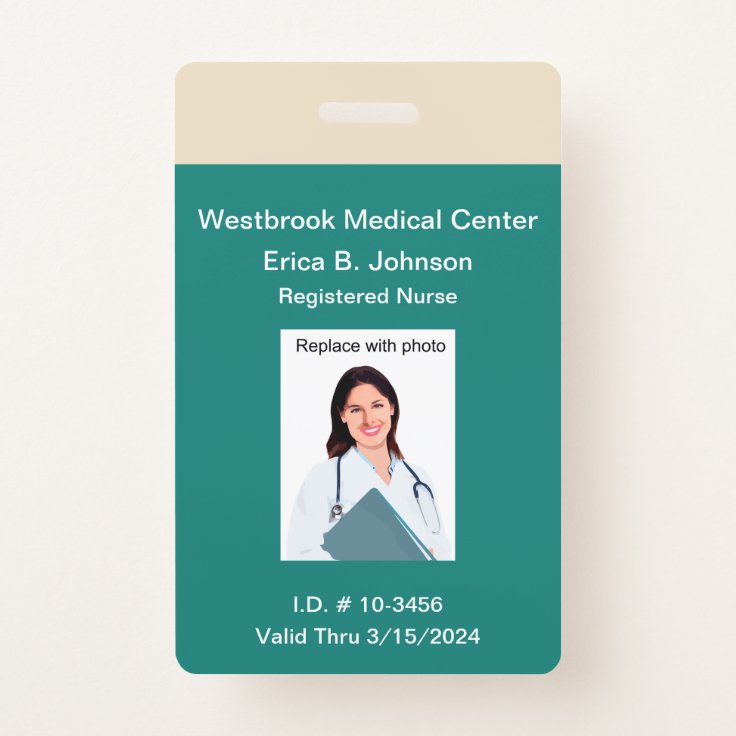 Personalized Budget Medical Photo ID Badges | Zazzle