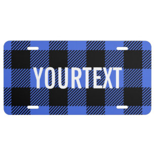 Personalized Buffalo Check Blue Black Lumberjack License Plate