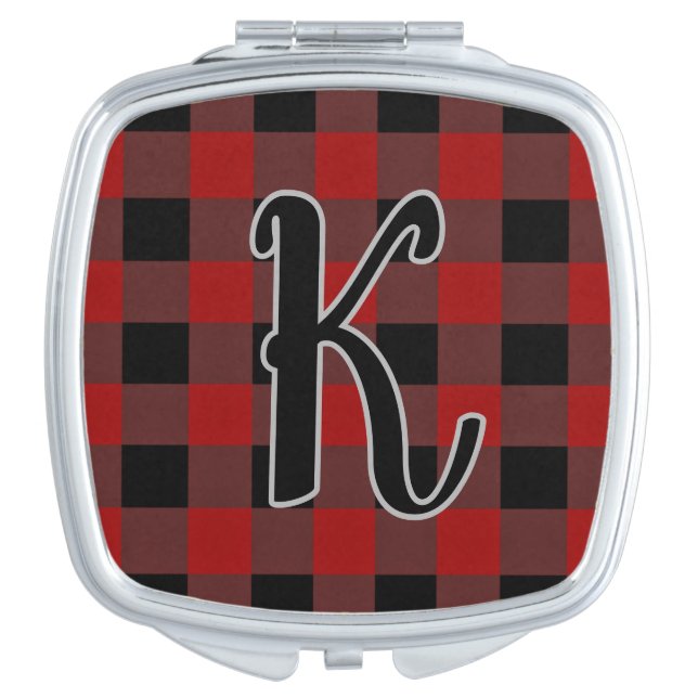 Personalized Buffalo Check  Compact Mirror (Front)