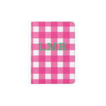 Personalized Buffalo Check Monogram Passport Cover