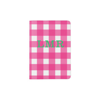 Personalized Buffalo Check Monogram Passport Cover