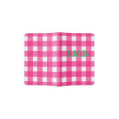 Personalized Buffalo Check Monogram Passport Cover (Opened)