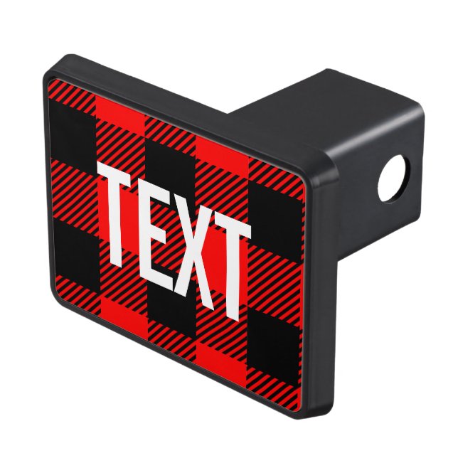 Personalized Buffalo Check Red Black Lumberjack Hitch Cover (Top Right)