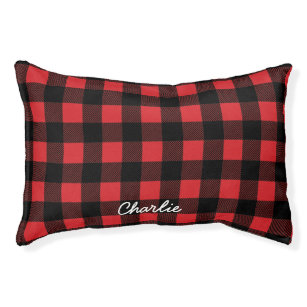 Red Plaid Dog Beds | Zazzle