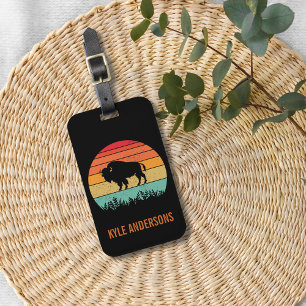 Personalized Buffalo Sunset Luggage Tag