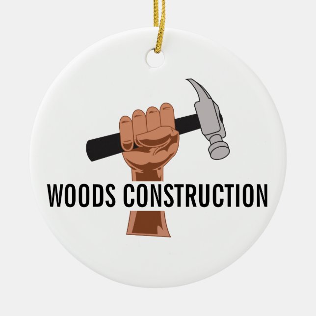 Personalized Builder/Construction Ceramic Ornament (Front)