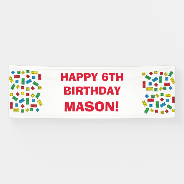 Personalized "Building Blocks" Banner (Horizontal)