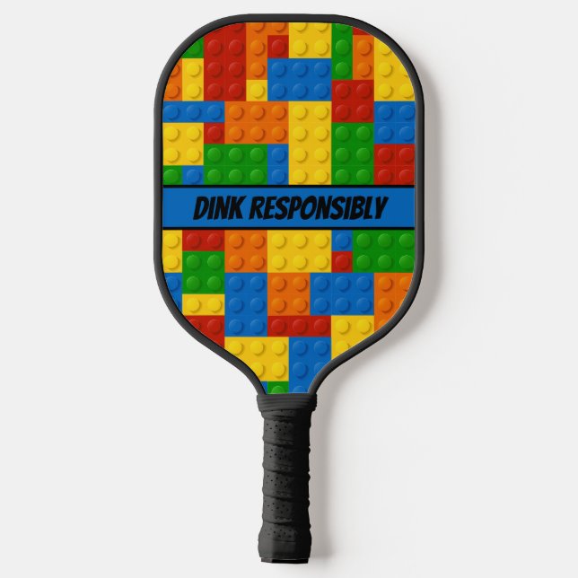 Personalized Building Blocks Dink Responsibly 2 Pickleball Paddle (Back)