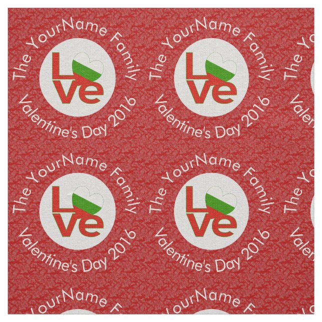 Personalized Bulgarian Red LOVE Flag  Fabric (Swatch)