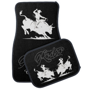 Personalized Bull Rider Rodeo 2 Car Floor Mat