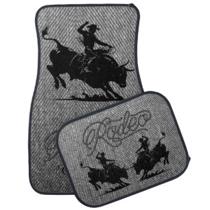 Personalized Bull Rider Rodeo 3 Car Floor Mat