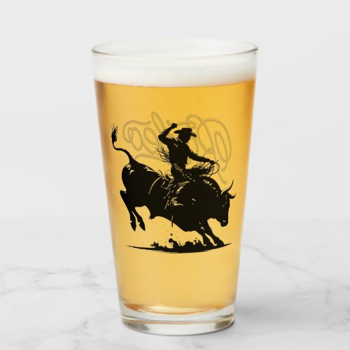 Personalized Bull Rider Rodeo Glass