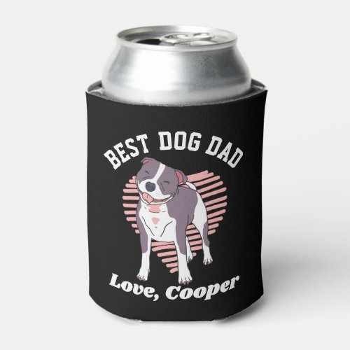 Personalized Bull Terrier Dog Lover Custom Text Can Cooler