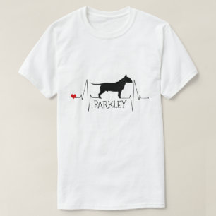 Personalized Bull Terrier Love My Dog Heart Beat T-Shirt