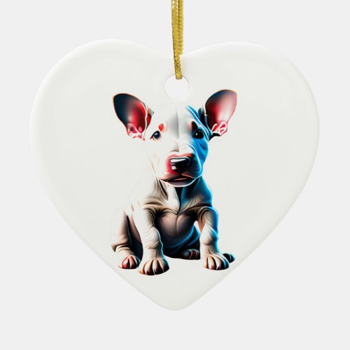 Personalized Bull Terrier Puppy Ceramic Ornament
